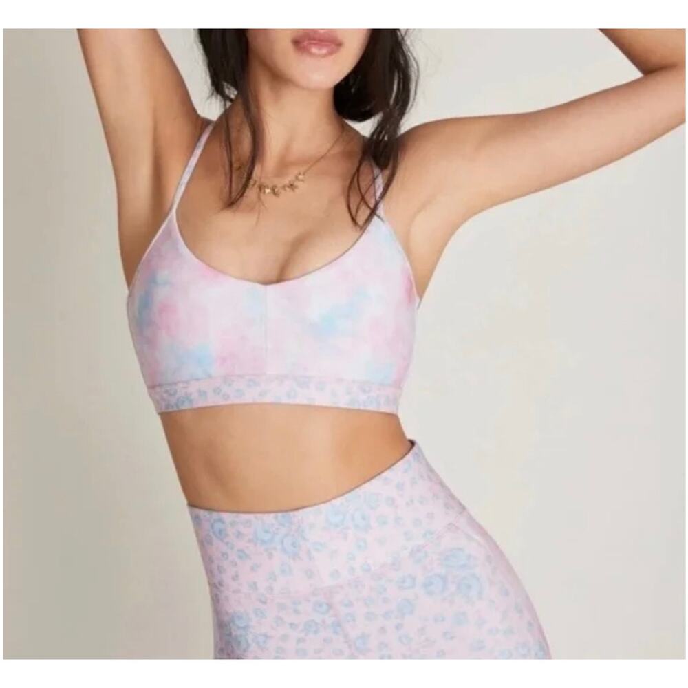 Love Shack Fancy x Bandier Strappy Bra Multi Tiedye Cotton Candy Size XXS NWT - Picture 2 of 9